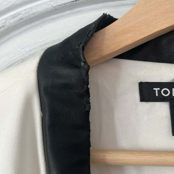 Torrid Ivory Tuxedo Blazer with Faux Leather Trim and Satin Lining 0x. - Picture 7 of 11